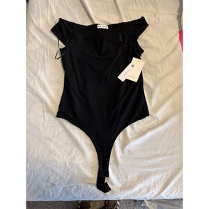 Elegant Black Off-Shoulder Bodysuit